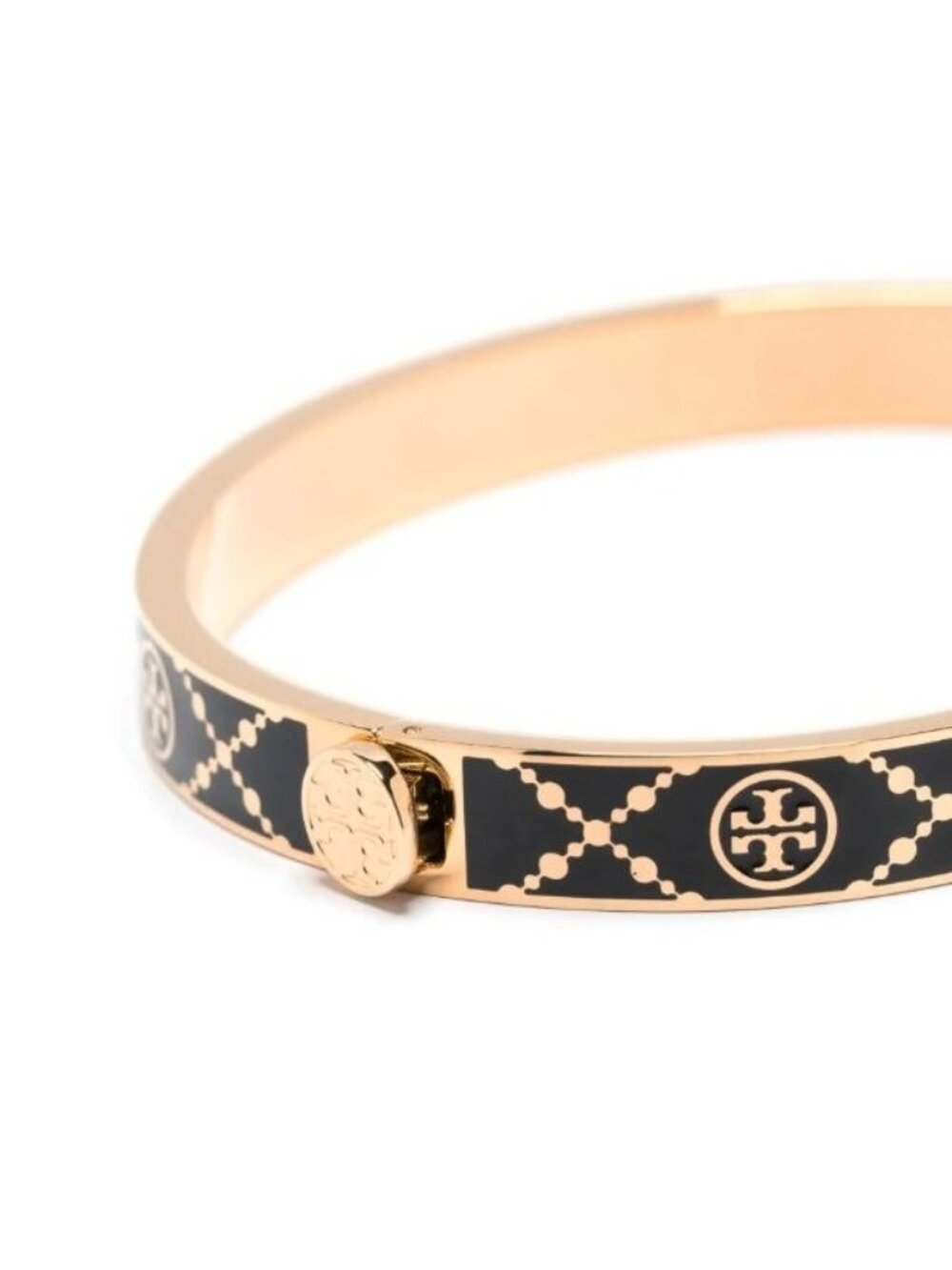 Tory Burch Black and Gold T-Monogram Huggie Earrings and Bracelet Set -10169 - Picture 4 of 7